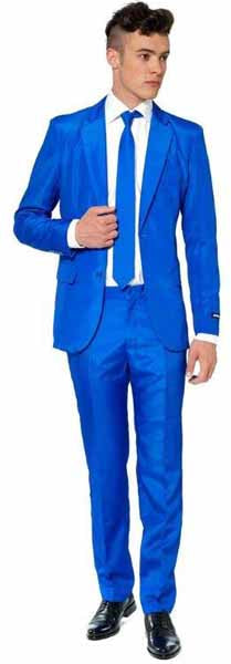 Suitmeister Men's Solid Blue Suit, Medium