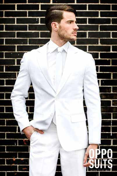 Suitmeister Men's Solid White Suit, X-Large