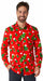 Suitmeister Men's Trees & Red Stars Christmas Shirt, X-Large