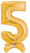Meg aloon Gold Number 5 Stand-Up Balloon, 25 Inch