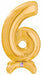 25-Inch Gold Number 6 Megaloon Stand-Up Balloon