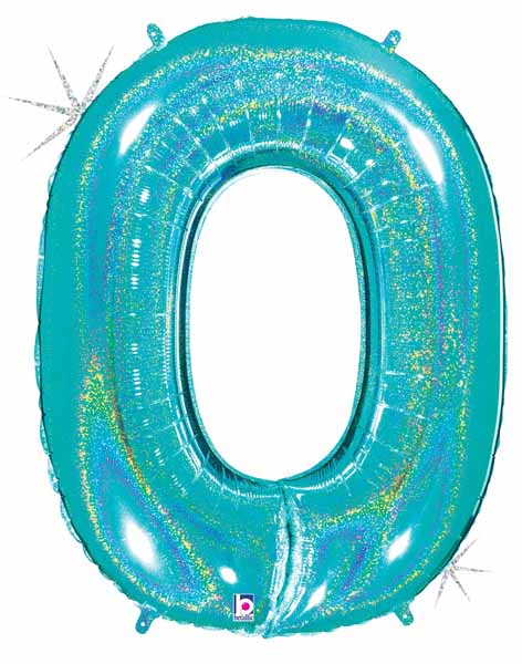 Megaloon 40-Inch Holographic Number 0 Balloon