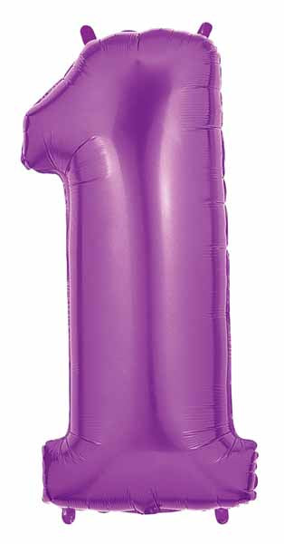 Megaloon Purple Number 1 Balloon, 40 Inch