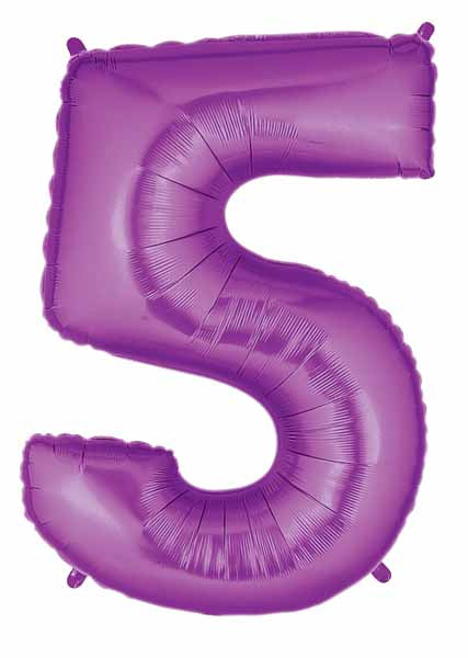 Meg aloon 40-Inch Purple Number 5 Balloon