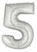 Meg aloon Silver Number 5 Balloon, 34 Inch