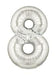 7-Inch Silver Megaloon Number 8 Balloon