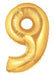 7-Inch Gold Megaloon Number 9 Balloon