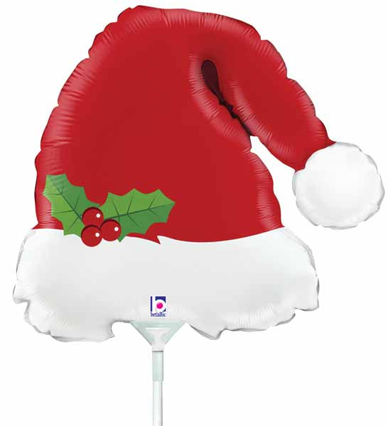 14-Inch Christmas Santa Hat Mini Foil Balloon