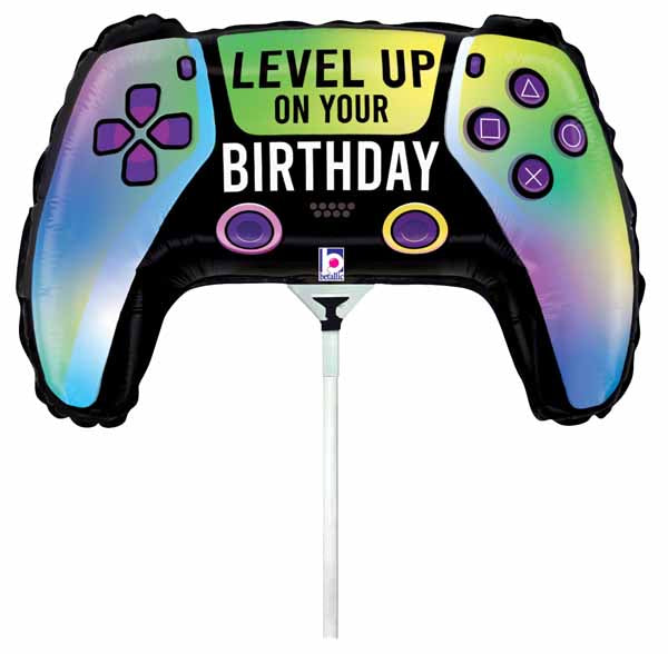 Game Controller Happy Birthday Mini Foil Balloon, 14 Inch