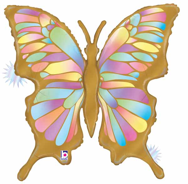 Opal Butterfly 24-Inch Shaped Foil Balloon
