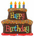 31-Inch Happy Birthday Chocolate Cake Foil Balloon