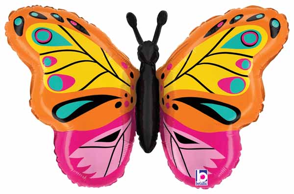 Colourful Butterfly 30-Inch Foil Balloon