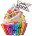 Cute Cupcake Happy Birthday Foil Balloon, 31 Inch