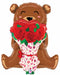 Rose Bouquet Bear 25-Inch Shaped Foil Balloon