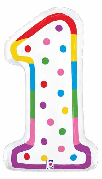 24-Inch Number 1 Birthday Candle Foil Balloon