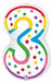 Number 3 Birthday Candle Foil Balloon, 24 Inch