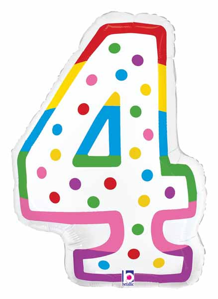 Number 4 Birthday Candle Foil Balloon, 24 Inch