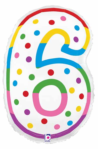 Number 6 Birthday Candle Foil Balloon, 24 Inch