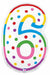 Number 6 Birthday Candle Foil Balloon, 24 Inch