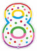 Number 8 Birthday Candle Foil Balloon, 24 Inch