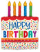 Happy Birthday Cake with Bright Candles 30" Foil Balloon