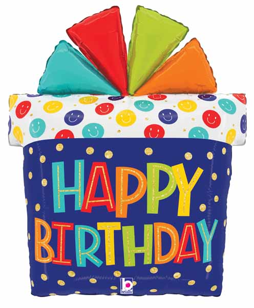 Happy Birthday Gift Smiley Face 27-Inch Foil Balloon