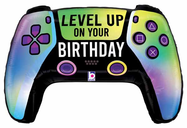 30" Happy Birthday Game Controller Foil Balloon