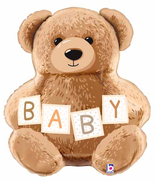 Baby Teddy Bear 26-Inch Shaped Foil Balloon