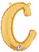 14" Gold Script Letter C Balloon