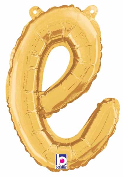 14" Gold Script Letter E Balloon