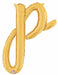 14-Inch Gold Script Letter P Balloon