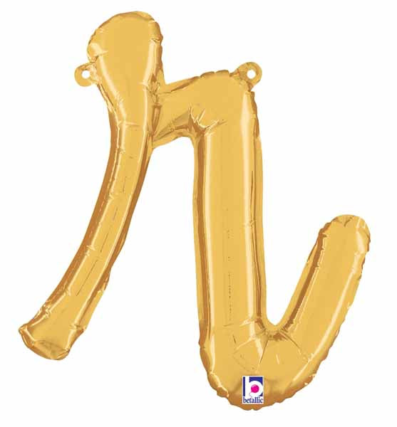 14" Gold Script Letter R Balloon