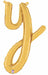14" Gold Script Letter Y Balloon