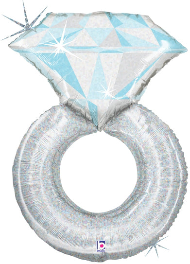 Platinum Wedding Ring Shaped Foil Balloon