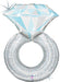 Platinum Wedding Ring Shaped Foil Balloon