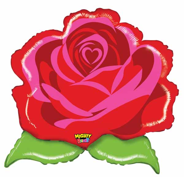 Mighty Red Rose 24-Inch Shaped Foil Balloon