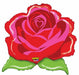 Mighty Red Rose 24-Inch Shaped Foil Balloon