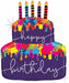 Paint Splatter Birthday Cake Foil Balloon, 30 Inch