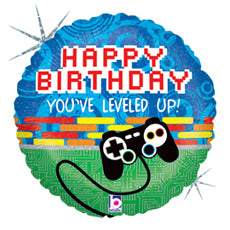 Game Controller Birthday 18" Holographic Foil Balloon