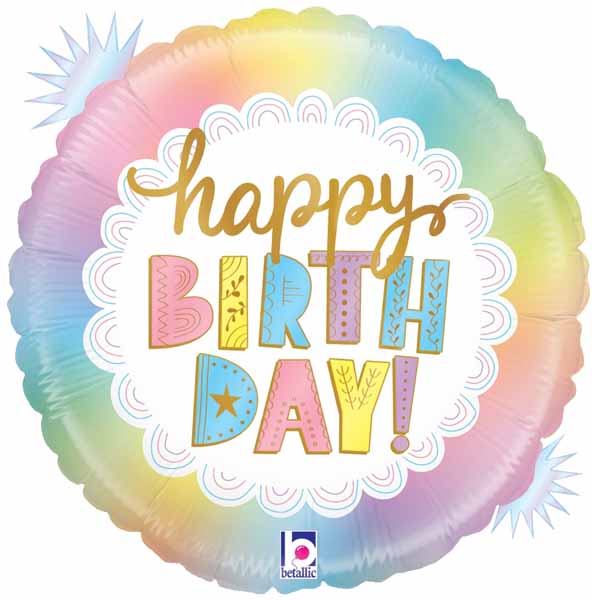 Opal Birthday 18-Inch Round Holographic Foil Balloon