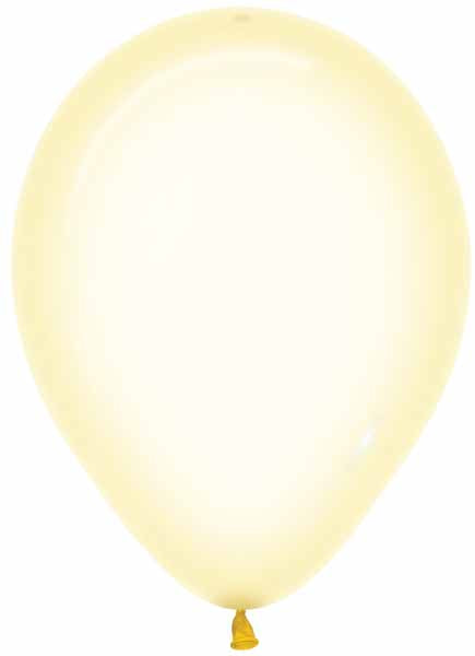 Crystal Pastel Yellow 5" Latex Balloons, 100 Count