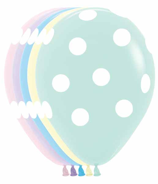 POLKA DOTS ALL OVER 11" MATTE ASST 50/BG