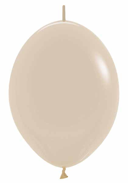 Deluxe White Sand 12" Link-O-Loon Latex Balloons, 50 Pack