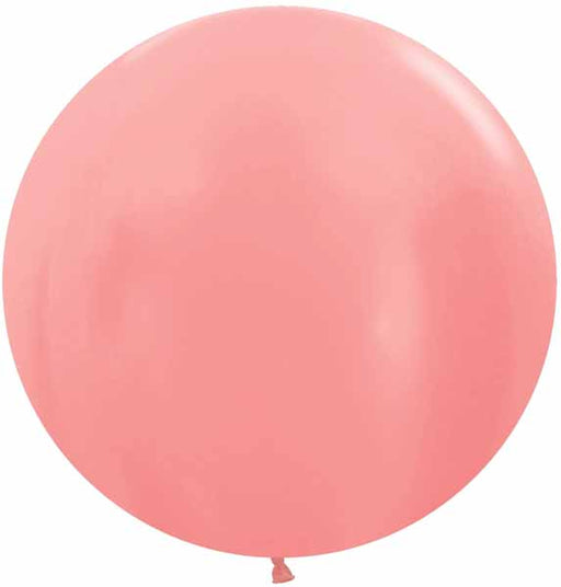 36-Inch Metallic Rose Gold Latex Balloons, 2-Pack