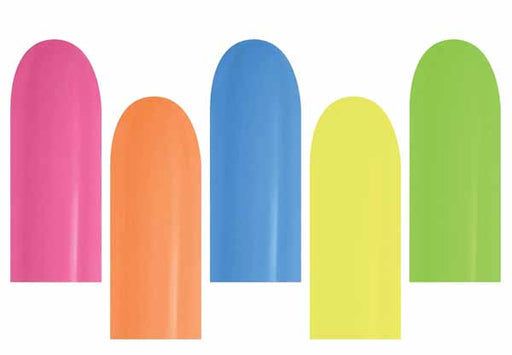 Sempertex 260 Neon Assorted Twisting Balloons, 50 Pack