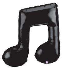 Black Double Music Note Foil Balloon, 40 Inch