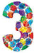 Party Megaloons Number 3 Balloon, 40 Inch