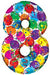 Party Megaloons Number 8 Balloon, 40 Inch