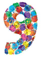 Party Megaloons Number 9 Balloon, 40 Inch