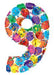 Party Megaloons Number 9 Balloon, 40 Inch